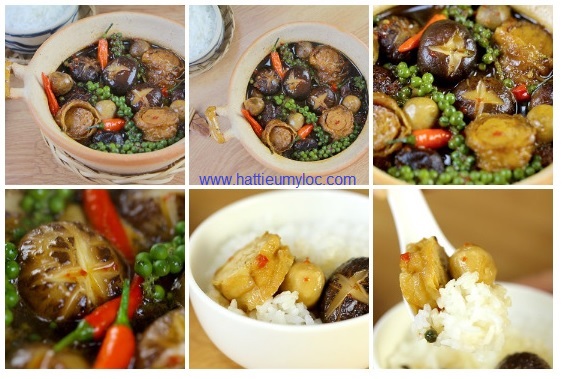 Nấm rơm kho tiêu xanh